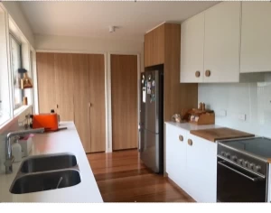 Neat Kitchen Refurb with Wood and White