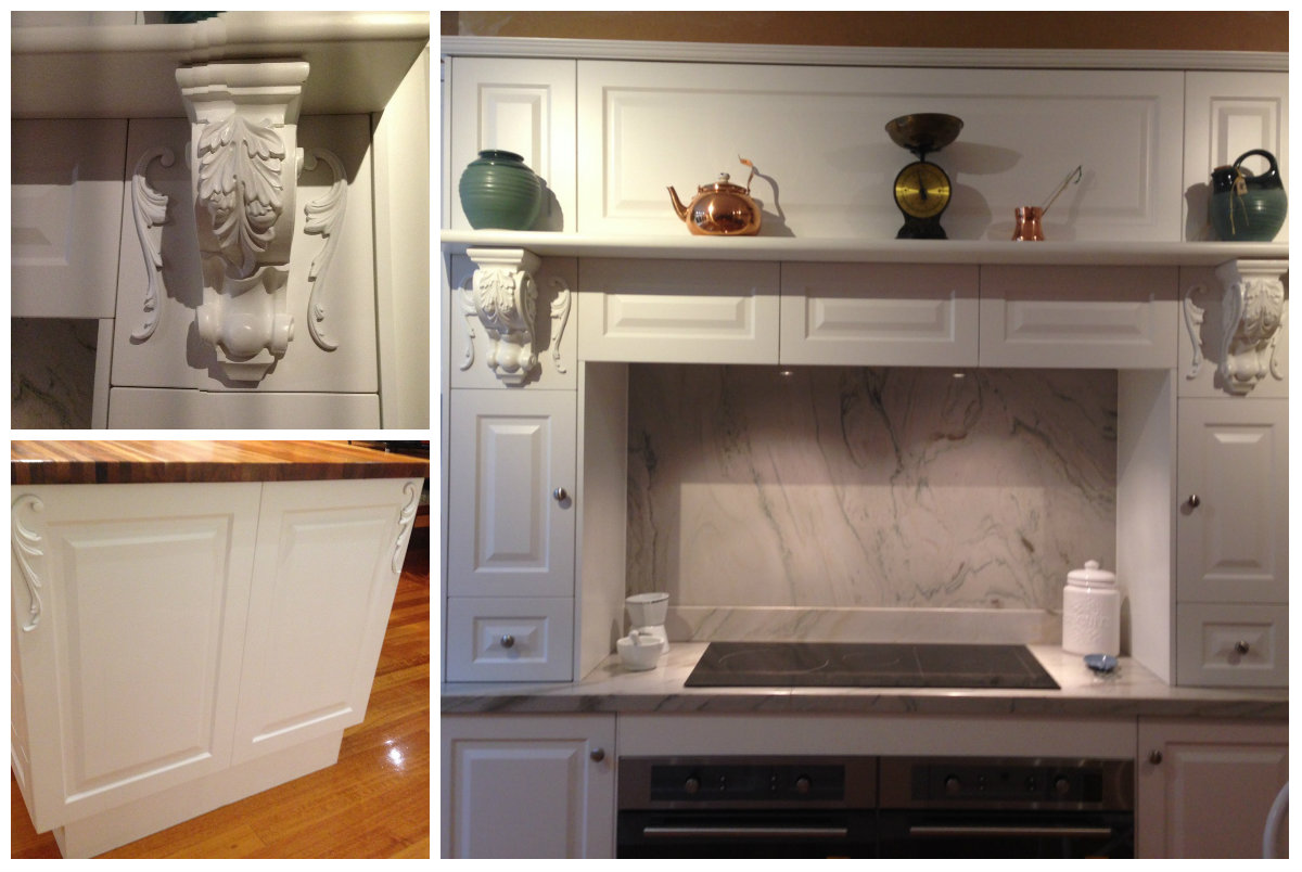 Applique decor in country style kitchen